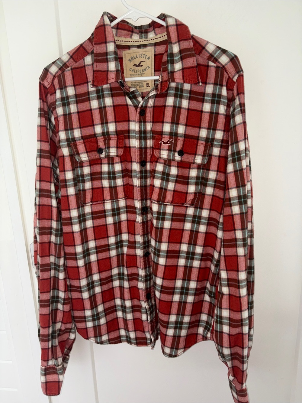 vintage Hollister plaid flannel shirt men's XL EUC LN